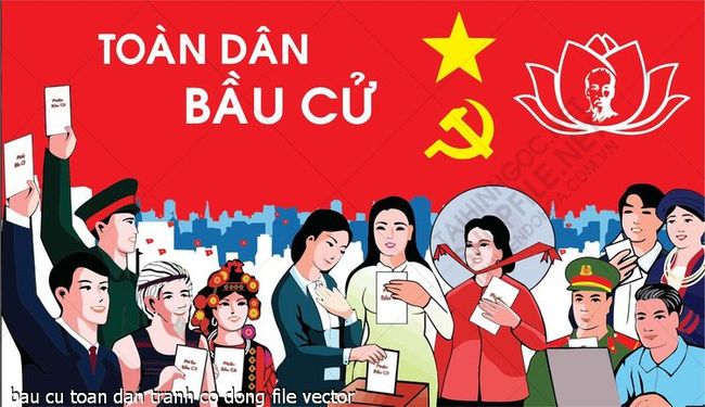 bau cu toan dan tranh co dong file vector